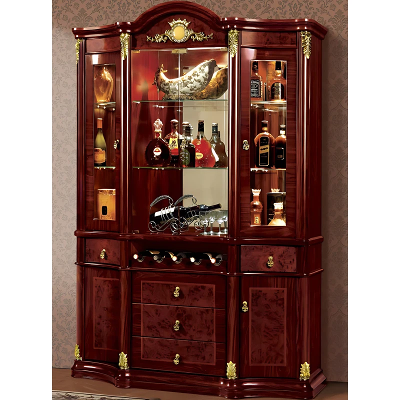 Audrey Luxury Home Furniture Wine Bar Cabinet Glass Wine Rack Display Cabinet Wine Cabinet