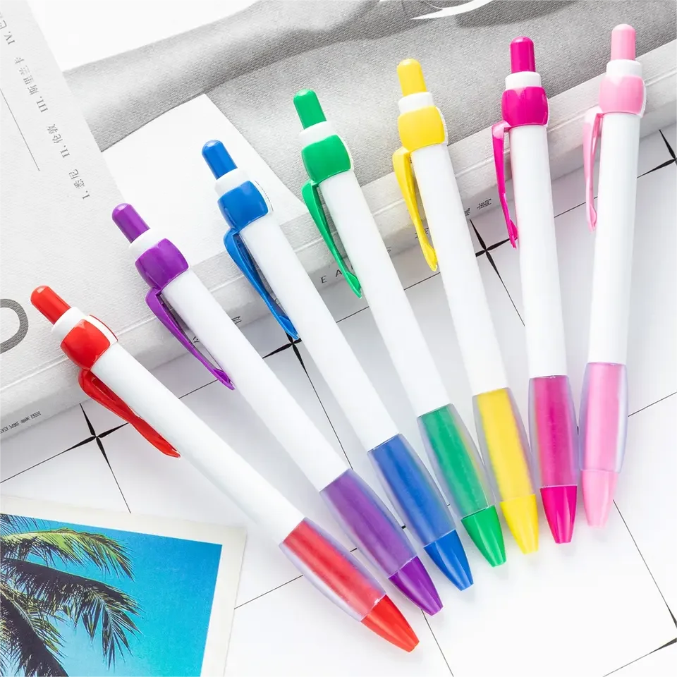 Hot Sell Cheap Custom Recycled Plastic Ballpoint Pen Bowknot Pen Clip Promotional Plastic Ball Pen With Custom Logo