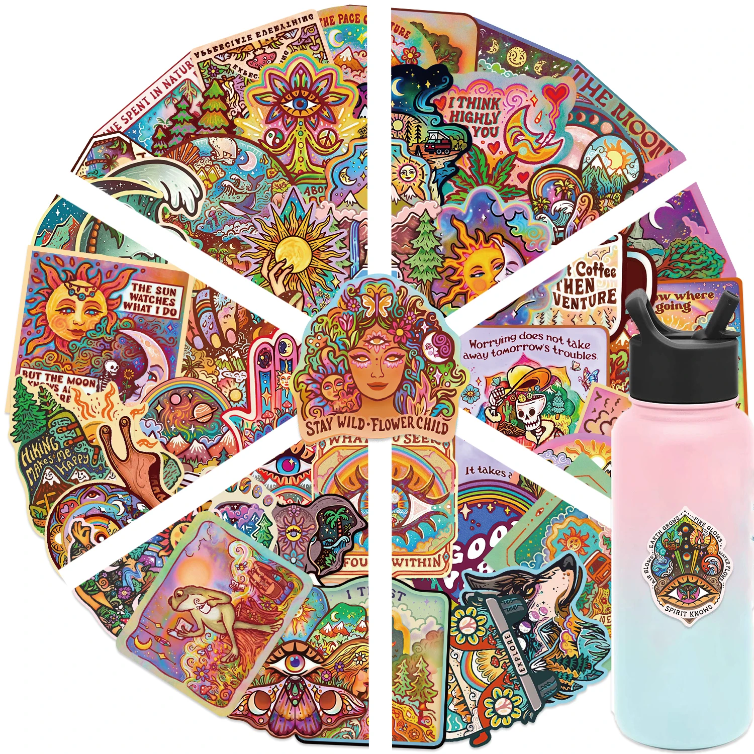 50pcs Fun camping Cartoon Graffiti Sticker Decorative  Phone Case Diary Laptop Pvc Waterproof Stickers Toys Decals Wholesale