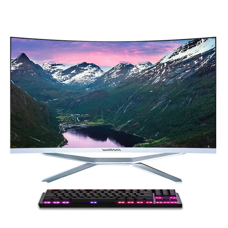  27 дюймов Высокое качество Процессор I3 I5 I7 изогнутый игровой ПК все в одном Настольный моноблок