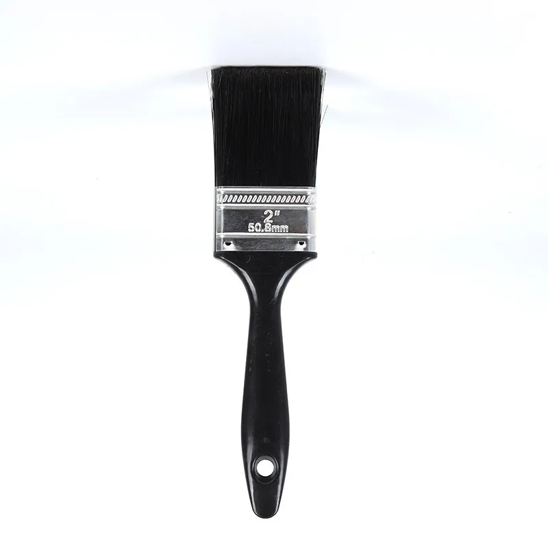 Manufacturers wholesale good quality natural nylon hair oil painting brushes black flat paint brush