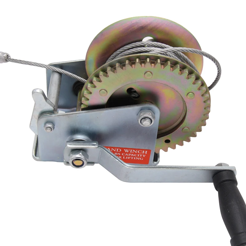 1200 lbs hand winch with round steel wire 8 m 1200lbs hand winch