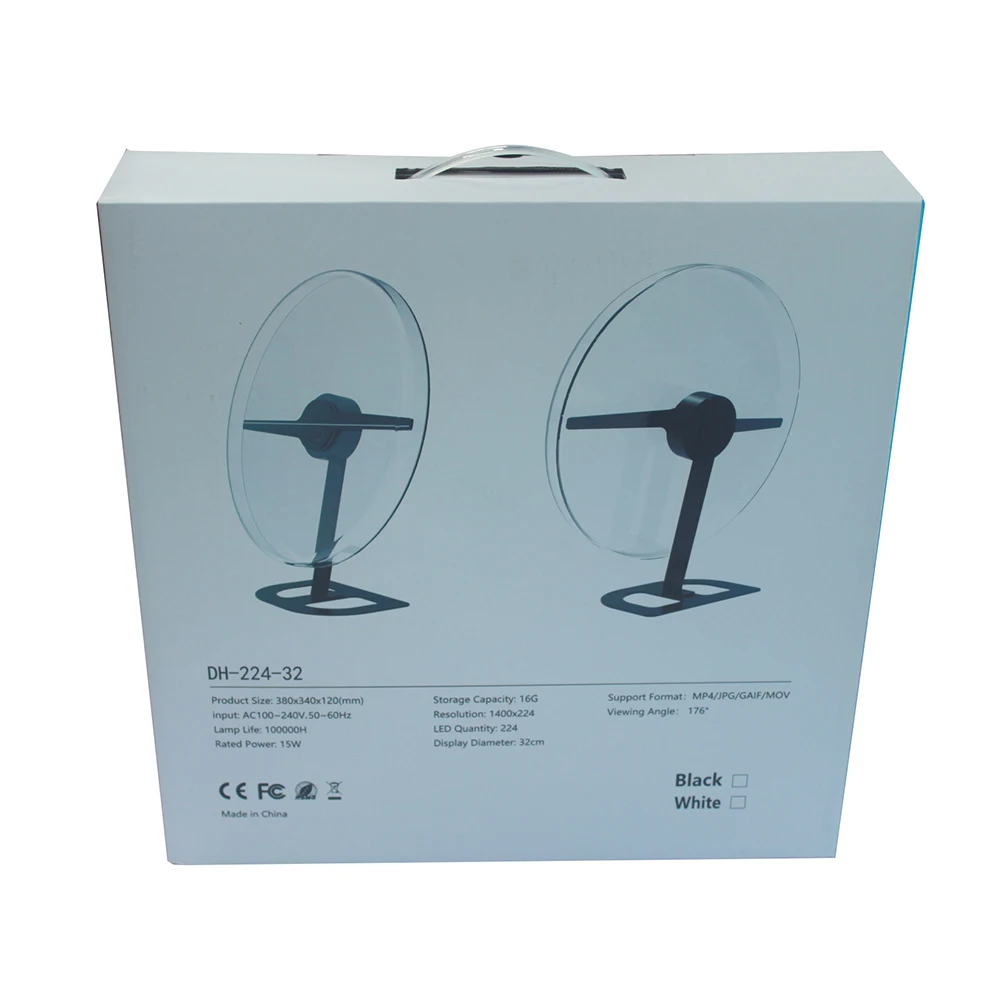 42CM  digital signage led out door display hologram projector fan 3d holographic projection display