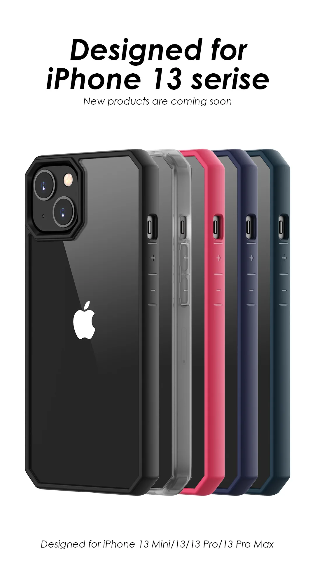  Для iphone 13 Жесткий ПК 3-слойная защита ударопрочный Прозрачный чехол для mini /13 pro