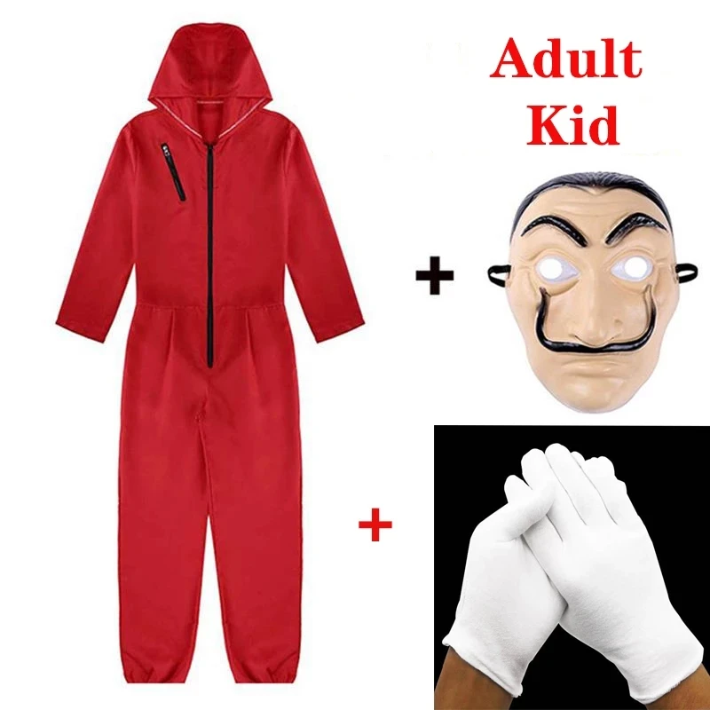 
Kid Salvador Dali La Casa De Papel Costume & Face Mask Cosplay The House of Paper Role Playing Party Adult Money Heist S-XXXL 