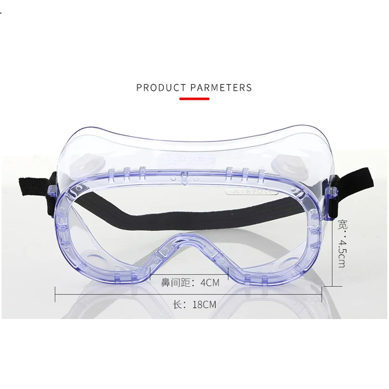 Hot Sale Anti-Fog Scratch-Resistant Industrial Construction Safety Goggles Transparent Lens Plastic Dust Splash Eye Protection