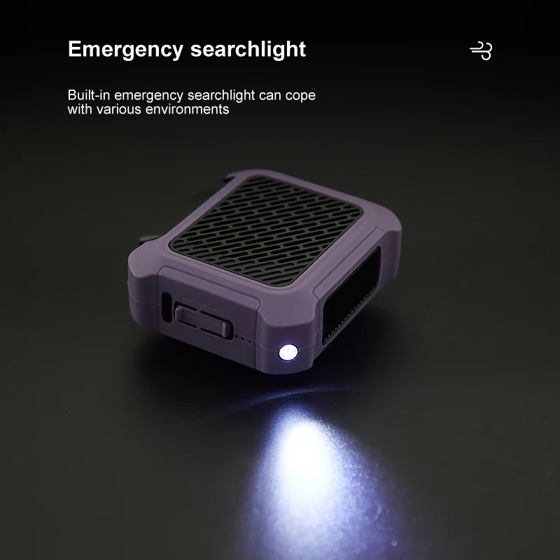 Wearable Fan Product Portable Cooling Clip Waterproof Waist Fan Electric Fan Portable With Light 6000mAh Battery