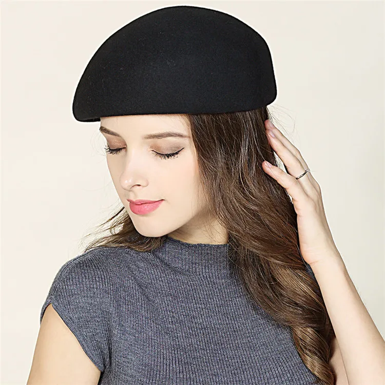 Lady Formal Felt Hat Cashmere Hat Adult Fashion Wool Fedoras Cap Female Winter Joker Warm Students Party Cap