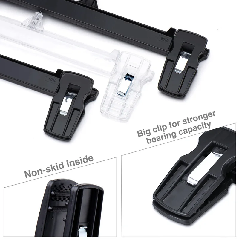 Custom Logo PS Plastic Baby Clothes Kids Pants Hanger with Clips