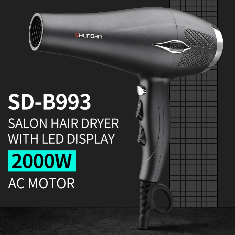 Hair Dryer Professional AC Salon Equipment LCD Home Appliances Electric Hair Bower