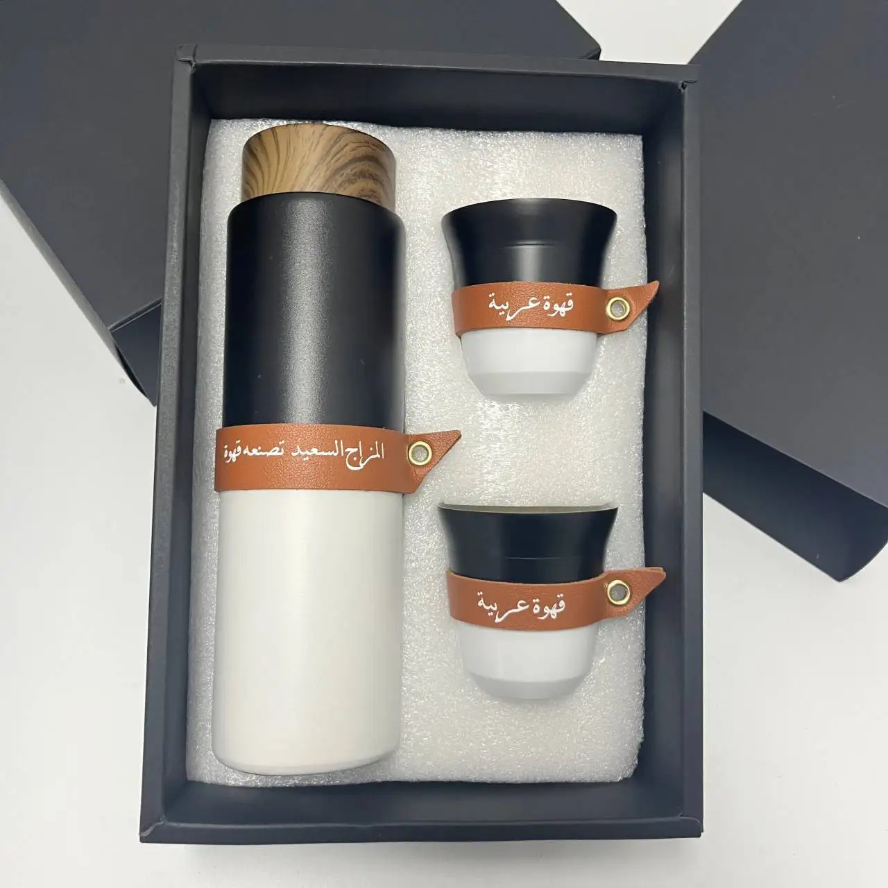 Gift Box Thermos double wall stainless steel mug metal cup Arabia Black Espresso Cups 80ml cup Coffee Set