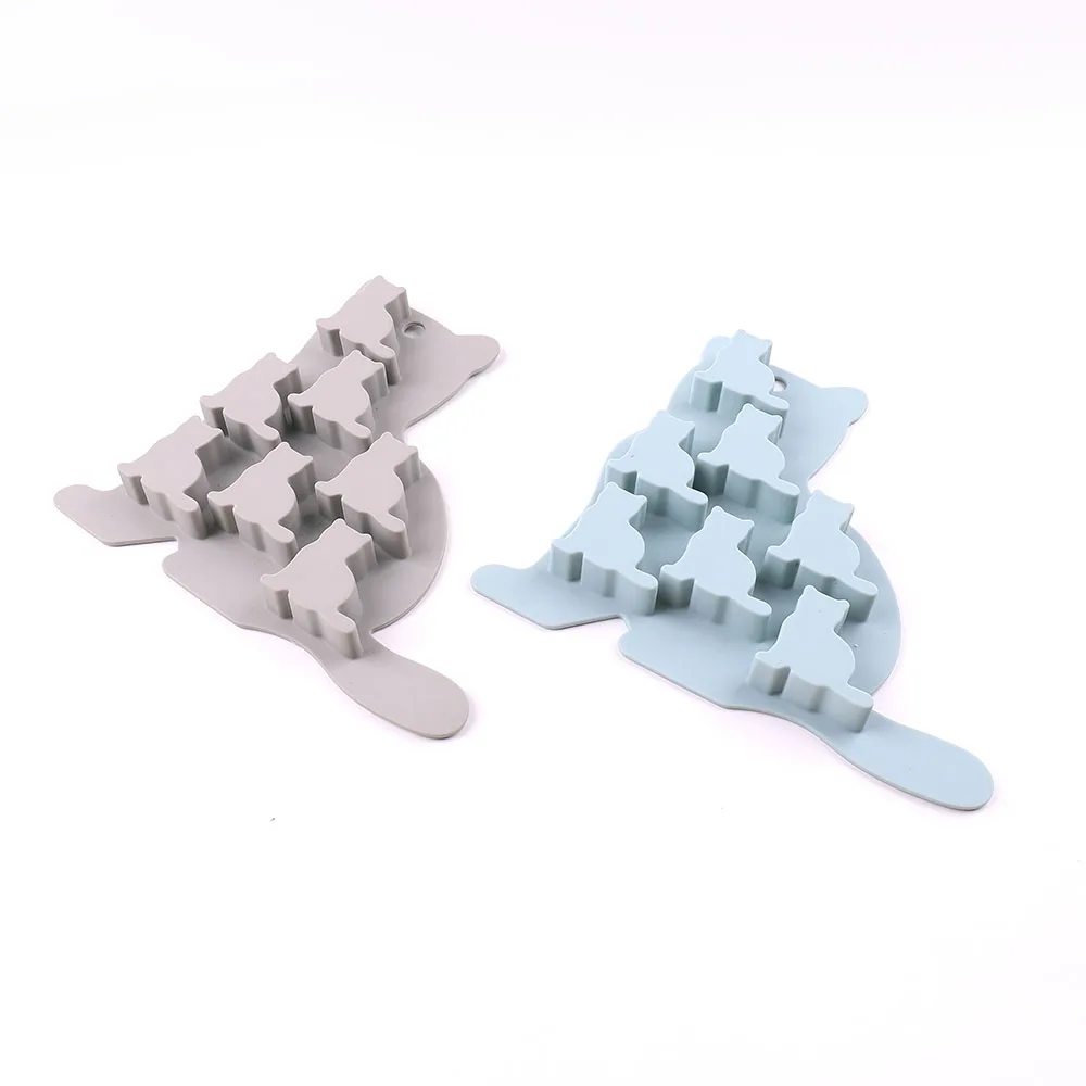 Wholesale Kitty Cat Shaped Silicone Cute Freezer Ice Flip Trays Ice Mold Tray