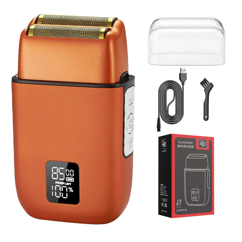 Metal shaver for men Powerful LCD All Metal High Speed Motor Professional Cordless Travel Foil Head Men Electric Shavers razor