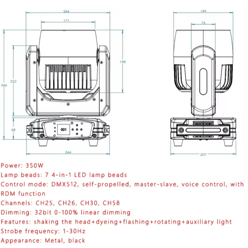 AOPU 7*40W Bee Eye Mini Moving Head Lights With Auxiliary Light LED Moving Head Stage Light With Wash Rotating