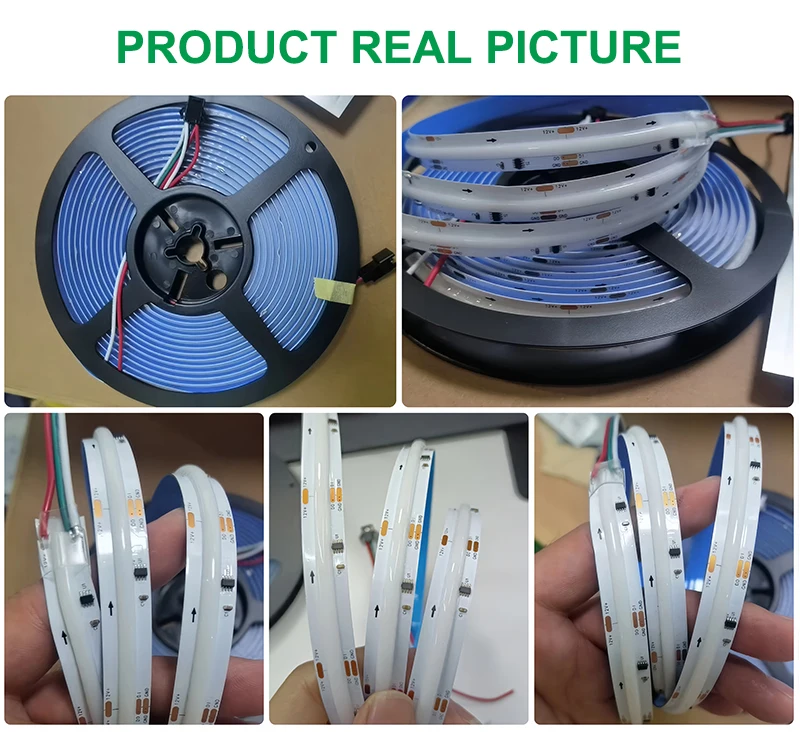 New Commercial Magic Dream Changing Color CE RoHS 12V 24V 12MM RGBIC COB Flexible Tape LED Strip Light