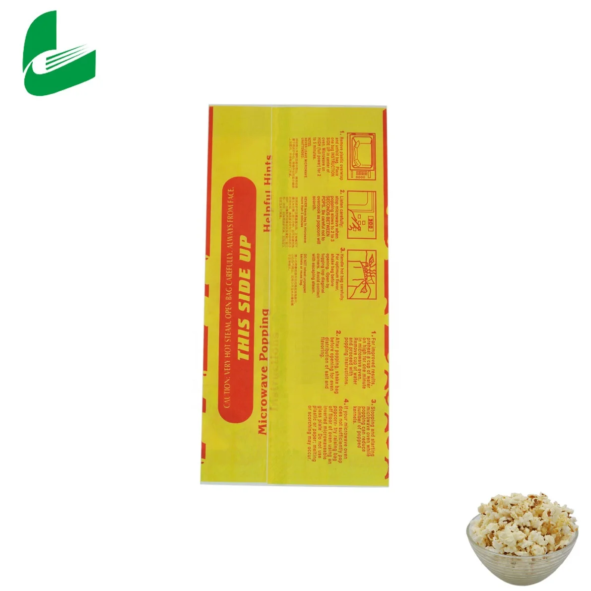 Герметичный бумажный пакет для печати попкорна с логотипом на заказ