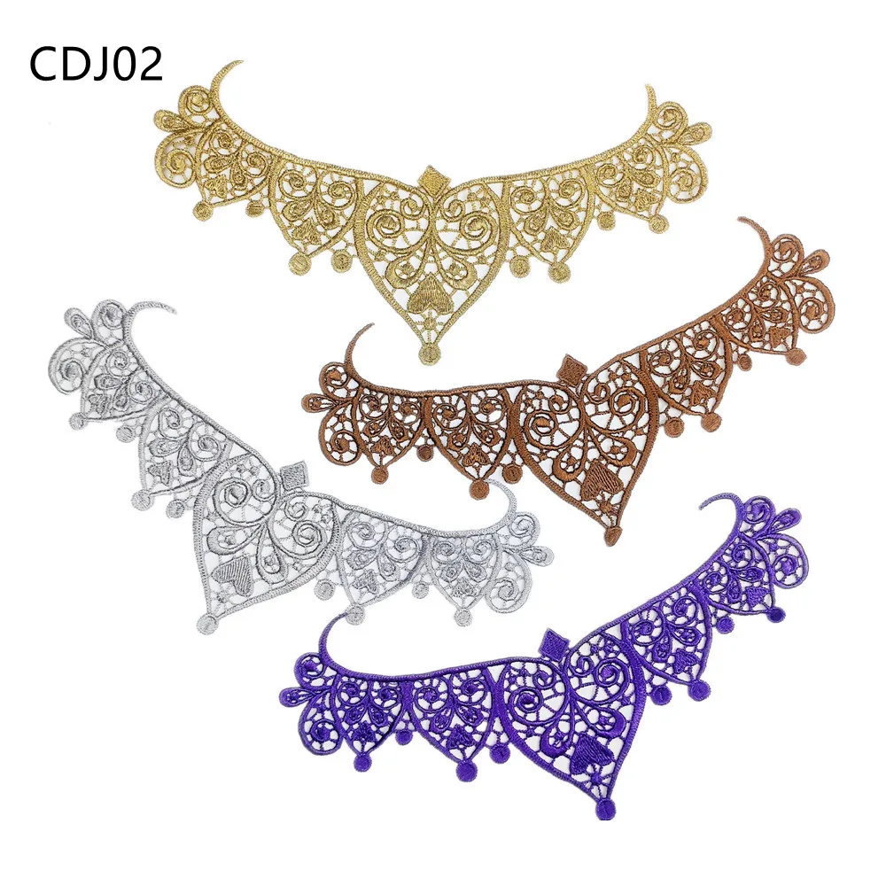 High quality wholesale multi-color embroidery lace applique for  crown decoration