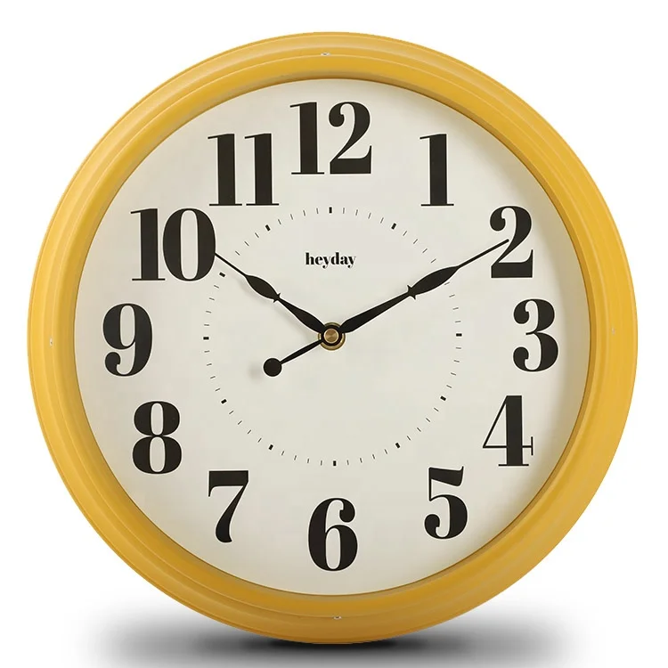 12 inch quartz analog silent non ticking round shape luxury modern design plastic wall clock