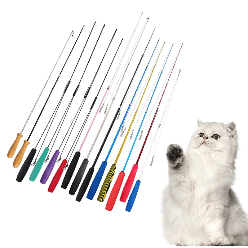 Retractable Rod Cat Teaser Toy Interactive Replace Cat Teaser Toy Cat Toy Stick