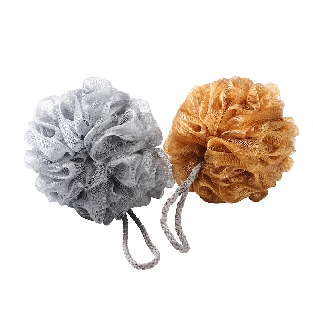 Exfoliating Bath Puff Mesh Shower Ball Sponge Loofah Plastic Bath Round Bath Buffing Sponge Back
