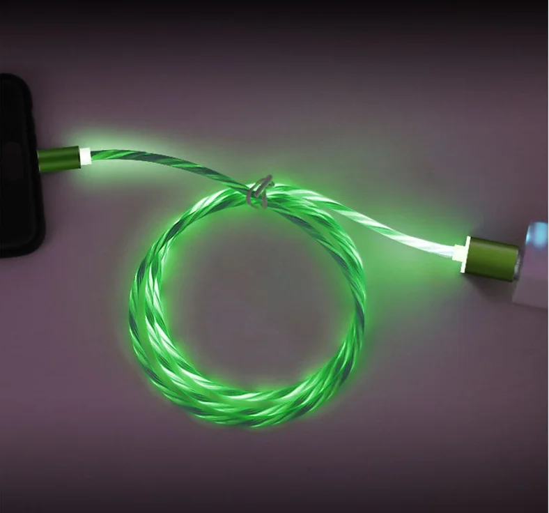 30 Pecent от быстрой зарядки EL светящийся светодиодный стример USB зарядное устройство 3 в 1 Магнитный кабель для мобильного телефона