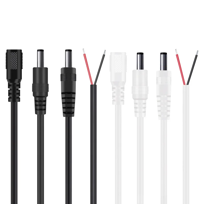 manufacturer 5.5*2.1mm 5521 5525 terminal connector plug jack male female to open charging dc power cable