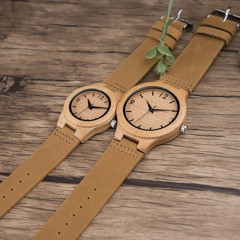 Wood Accessories Watches Casual Smd Resistormboo Case Leather Strap Women Dress Wristwatch Men Watch Custom for Couple Box 2020