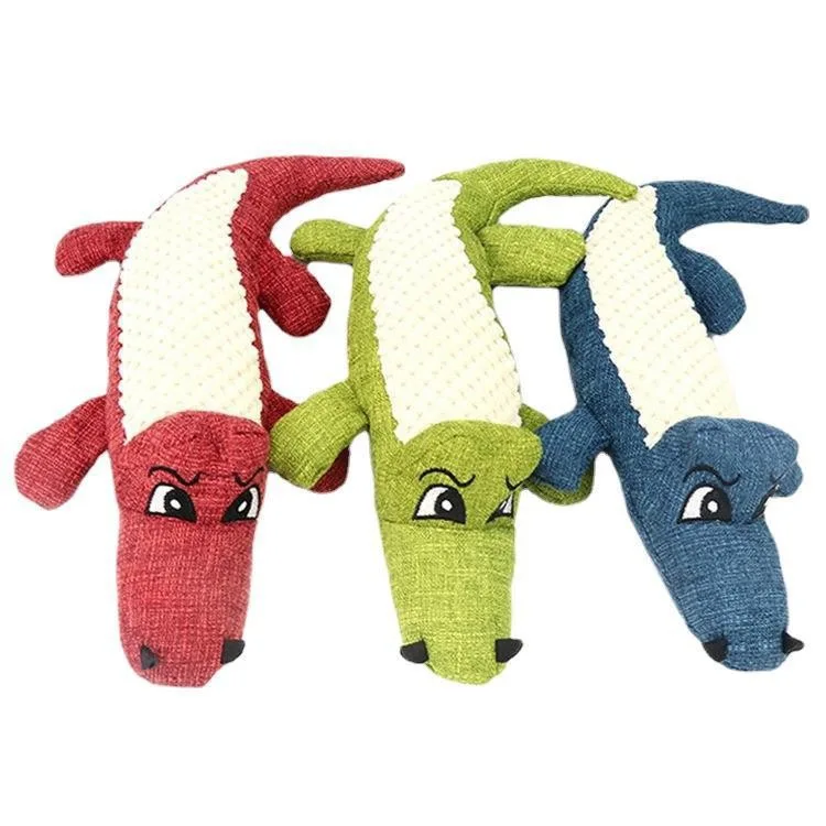 Cute Animal design Dog Plush Toy for Aggressive Chewers Interactive Crocodile Stuffed Plush Pet Toys Relieve Boredom Soft Dog