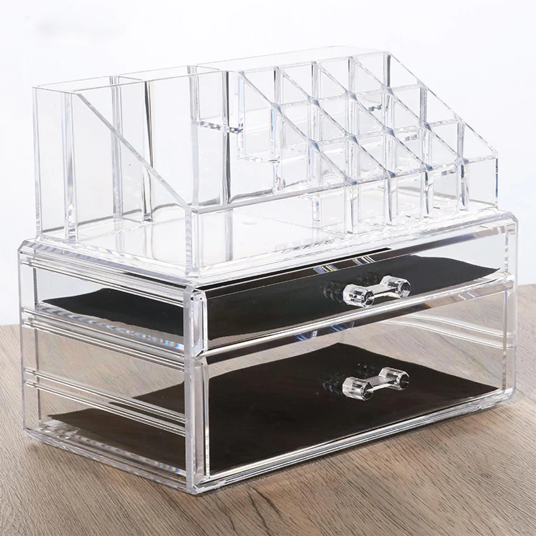 Big Capacity Multifunctional Make Up Case Box Acrylic Jewelry Cosmetic Makeup Brush Lipstick Holder Storage Organizer