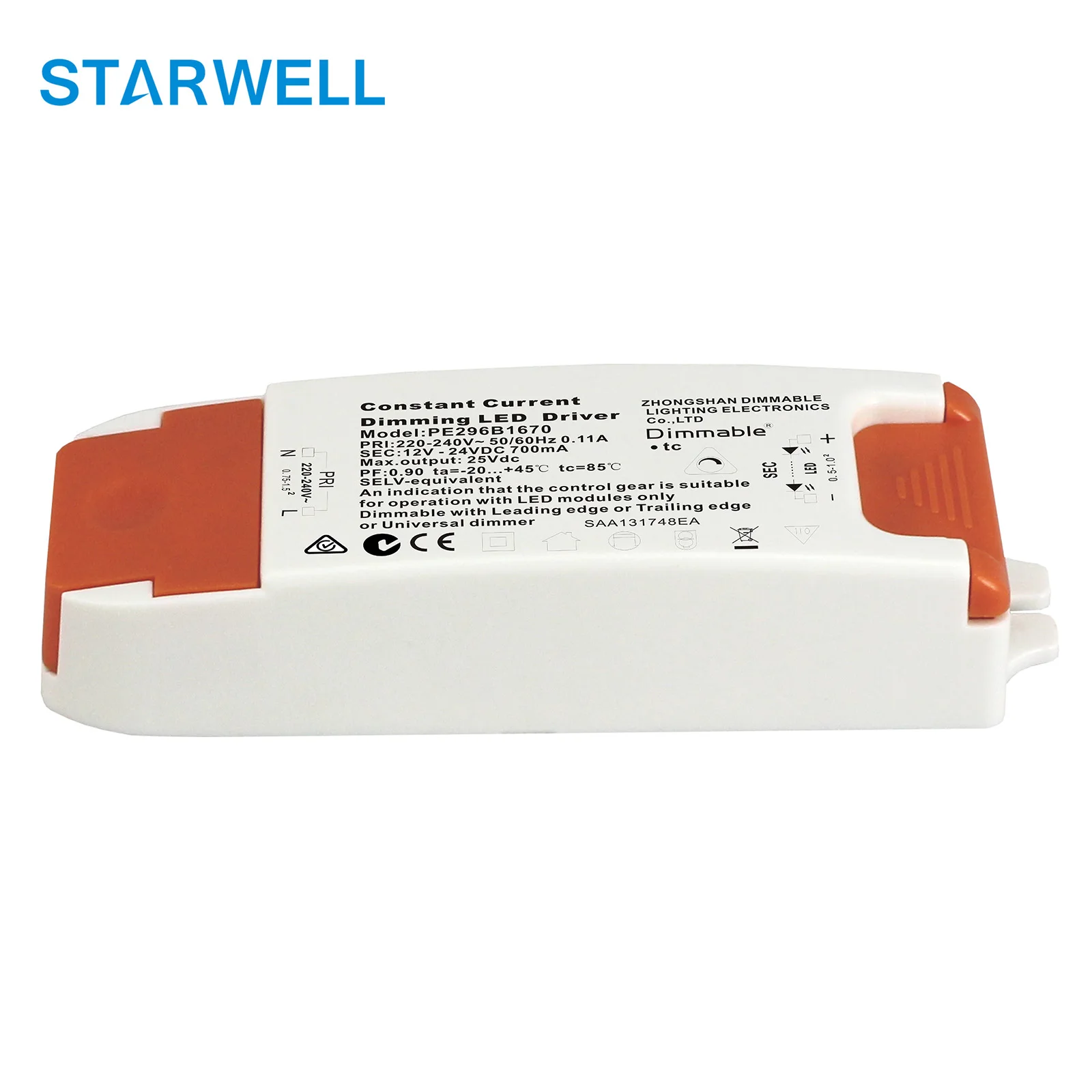 PE296 10-20w Leading edge trailing edge dimming Triac dimmable led driver