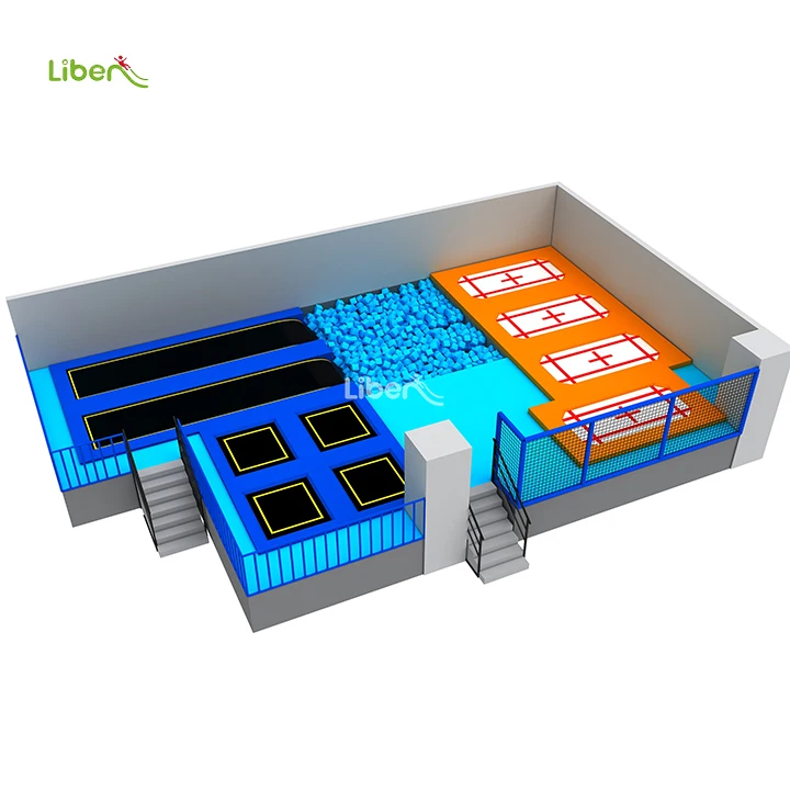 Liben trampoline park commercial indoor trampoline with safety nets professional trampoline mats poam pit