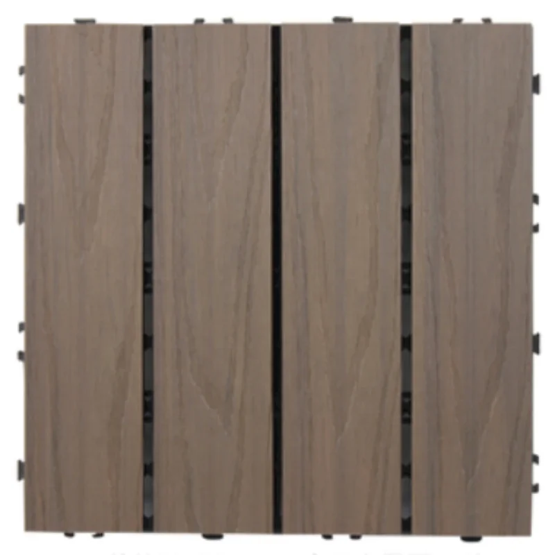 Outdoor wood-plastic interlocking tiles