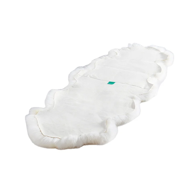 Wholesale White Fluffy Long Hair Acrylic Artificial Wool Suede Fabric Rug Mat Sheepskin Faux Fur Rug Carpet