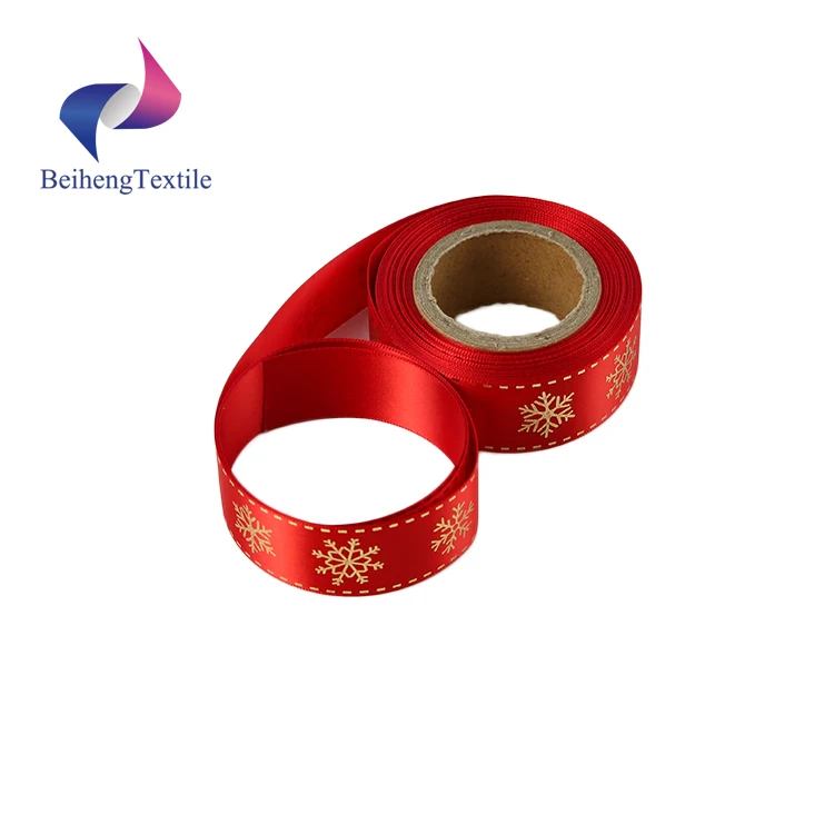 Wired Christmas 100 Yards Rolls Satin Christmas Snowflake Ribbon