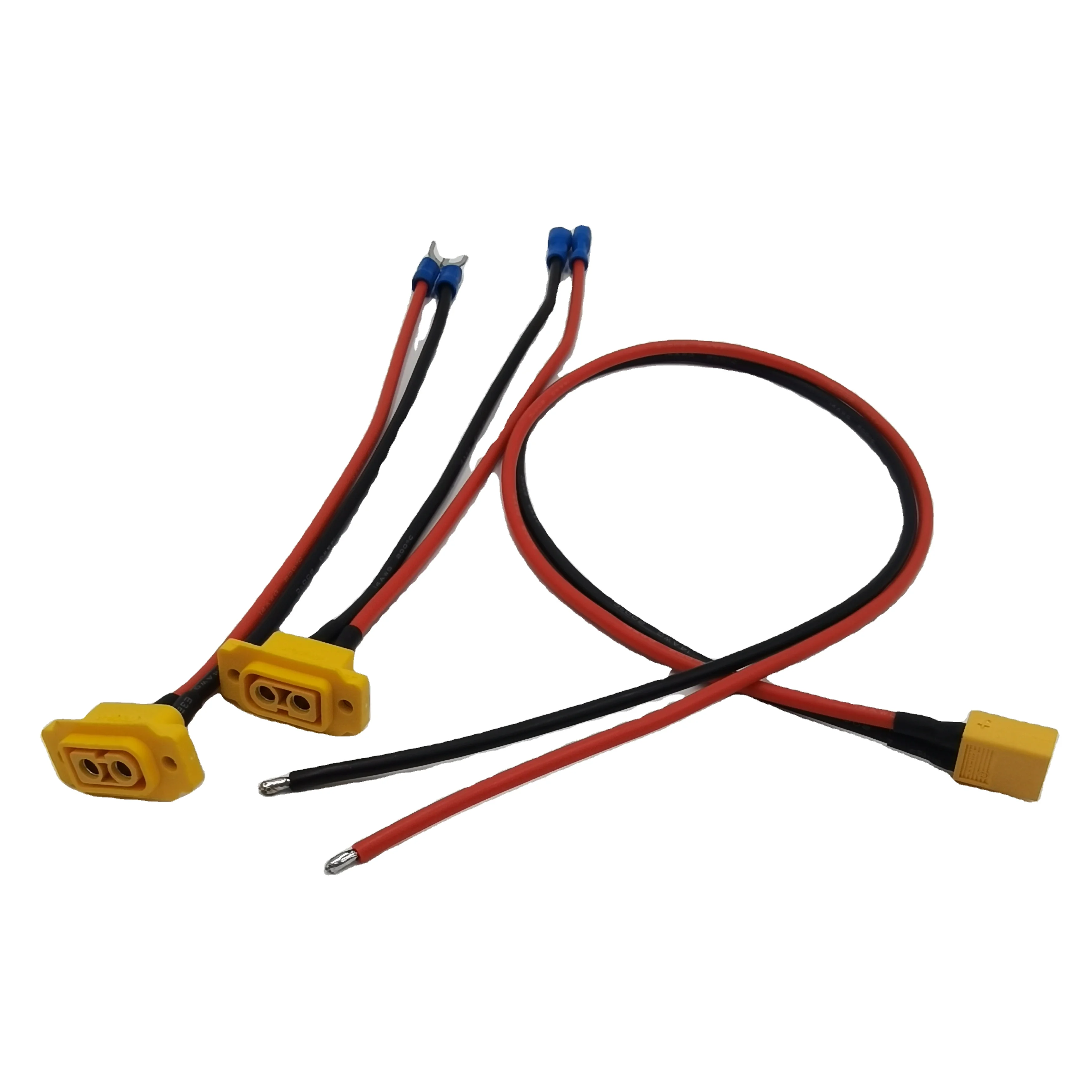 Customized 18 AWG XT30, XT60, xt90 battery female to male high temperature plug  silicone  1/2 cable assembly