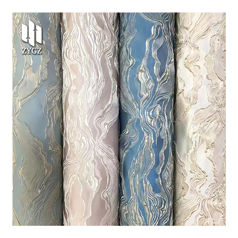 Jacquard Polyester Fabric for Dress Household Textiles Satin Jacquard Fabric Pointelle Fabric Drapery Upholstery Crafts