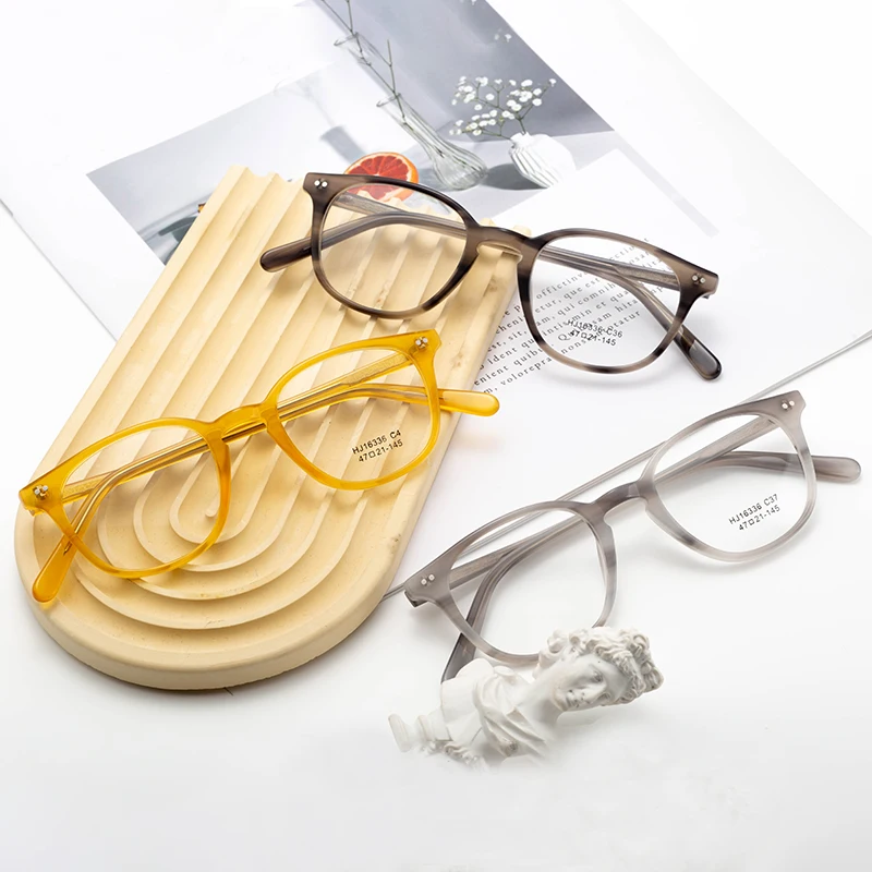 Retro Blue Light Blocking Acetate Eyeglasses Italy Mazzucchelli Occhiali Da Vista Acetate Optical Glasses