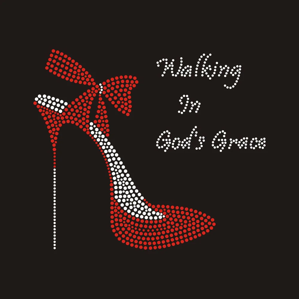 Custom Top sell Hotfix Sneakers Tennis Shoe  Iron on rhinestone heat transfer