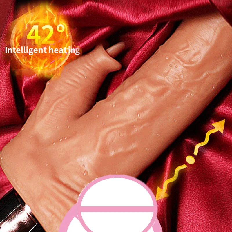 Realistic Strap on Dildo Vibrator Women  Heated Telescoping Sex Machine Big Dildo For Women Anal Sex Toys For Women