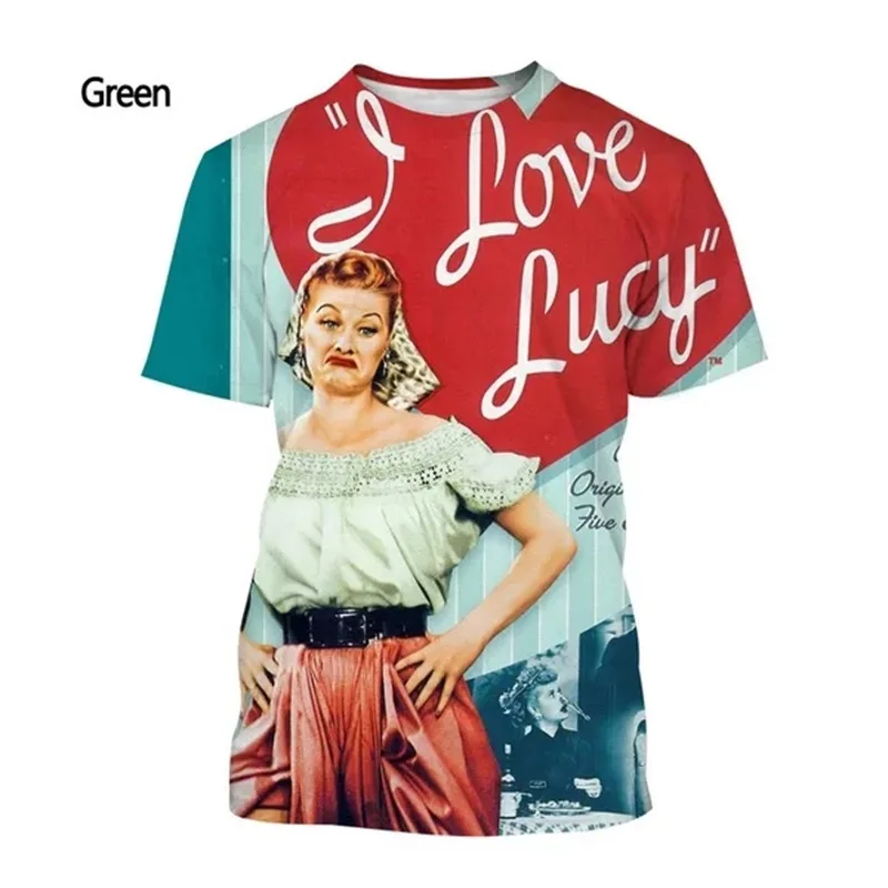 Comedy TV Series I Love Lucy T Shirt For Men Women 3D Printed Short-sleeved Casual Oversized Tee Tops Crew Neck Funny Tshirts