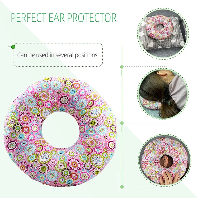 Wholesale Ear Donut Pillow Custom Size Beads Side Sleeping Donut Round Pillow For Ears Pain