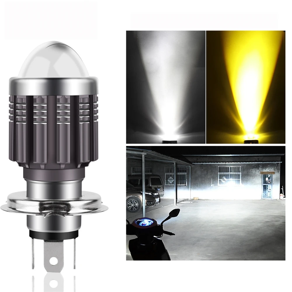 H4 P15D-25-1 H6 BA20D LED Motorcycle Headlight Bulbs CSP White Yellow Hi Lo Lamp Fog Lights Moto Scooter Accessories 12V