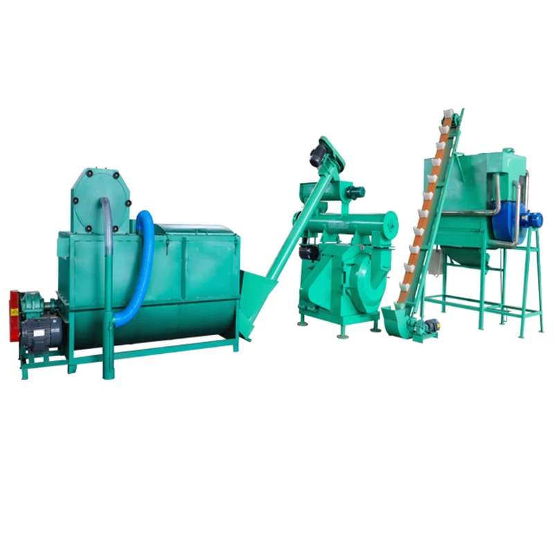 Small feed processing machines Poultry chicken cow manure disposal machine Organic fertilizer product line