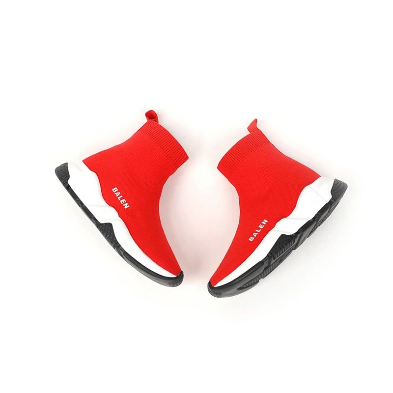 2021 Girls Boys High Top Fashion Brand Sock Sneakers Toddler/Little/Big Kid Casual Mesh Trainers Children Walking Slip-On Shoes