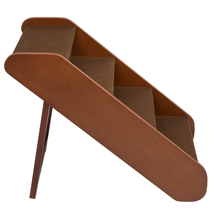 
Wholesale Wood Pet Dogs and Cats Stairs Foldable Ladder Ramp For Bed 