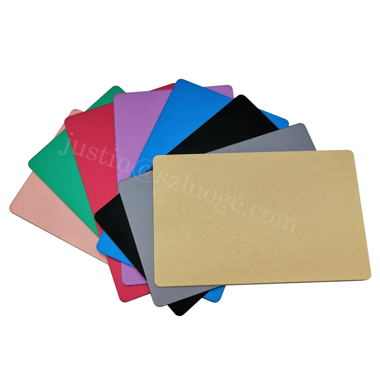 custom matte blank aluminum business cards anodized membership metal credit cards for laser engraving