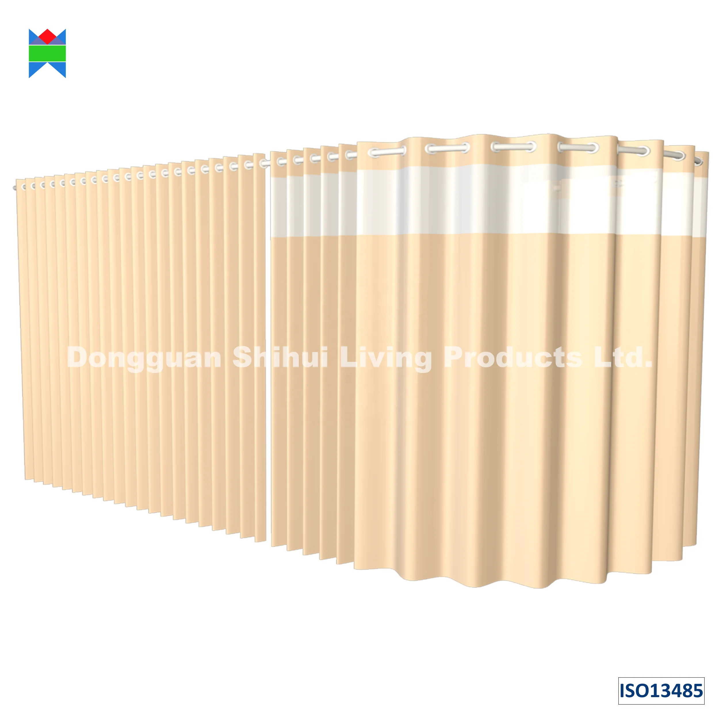 Medical anti-bacterial shield curtain suitable for hospitals clinics and nursing houses with ISO 22196:2011