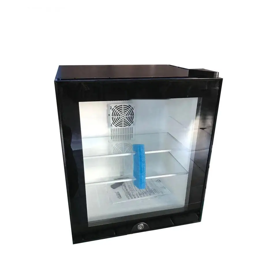 NUELEAD Black Mini Bar Fridge 40L Factory Outlet Glass Door Hotel Room Refrigerator