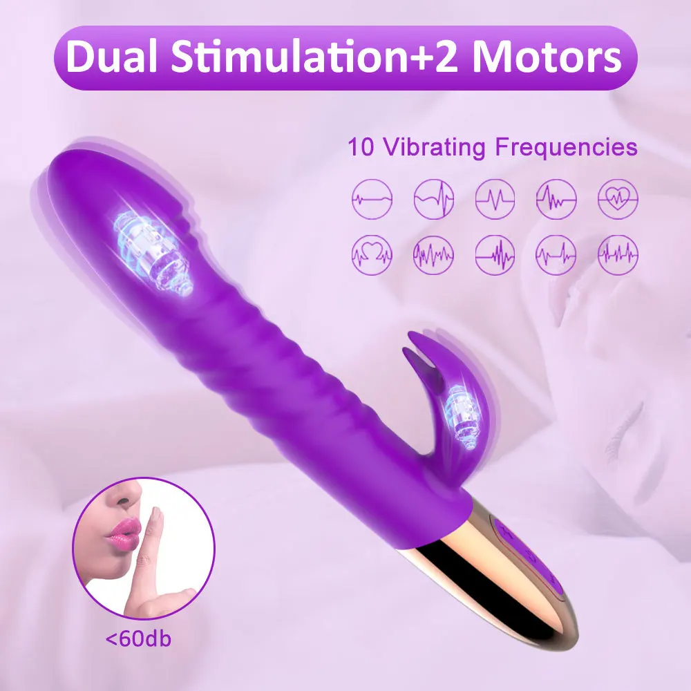 Rechargeable Heated Girls Masturbation Rabbit Vibrator Telescopic Dildo Sex Toys Sexy Vibrator For Women