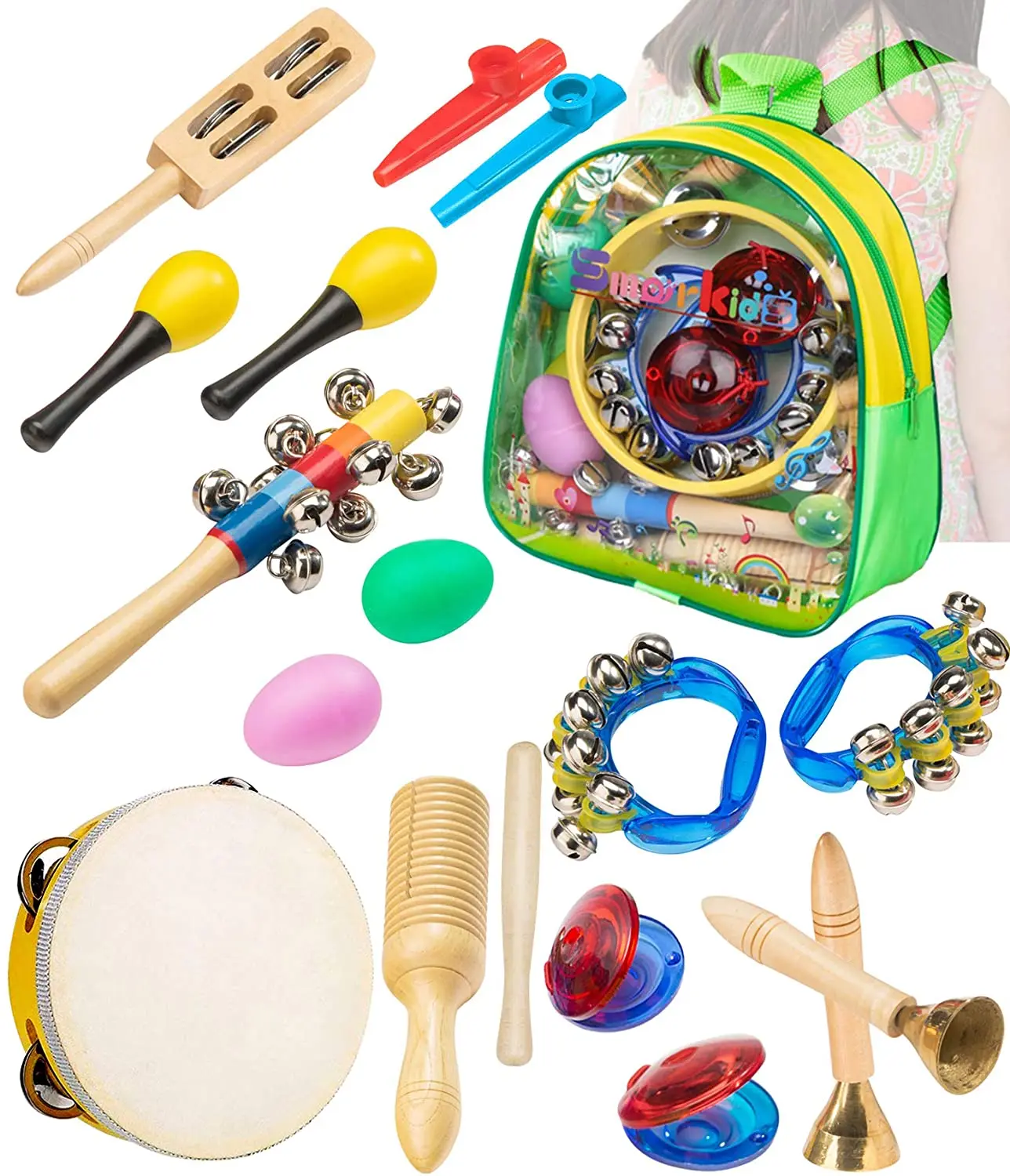 Toddler Musical Instruments Wooden Sensory Preschool Percussion Instruments Toy for Kid Baby Instrument Musical Toy Set